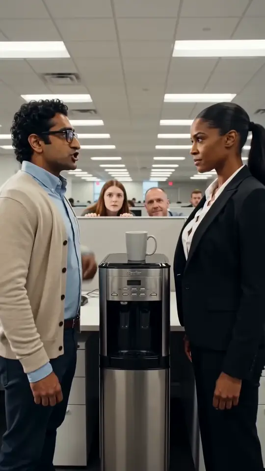 AI rap video: two fictional coworkers in an office rap battle over the last cup of coffee